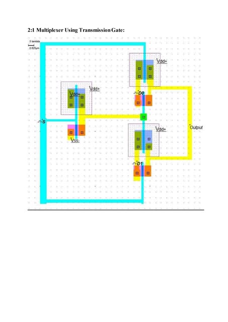 transmission gate based design for 2:1 Multiplexer in micro-wind