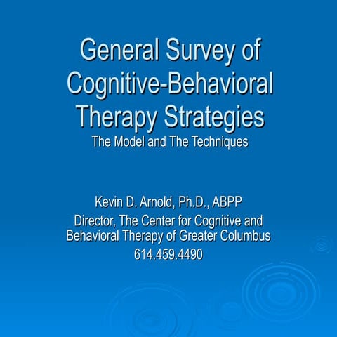 Opa basics of cognitive behavioral therapy