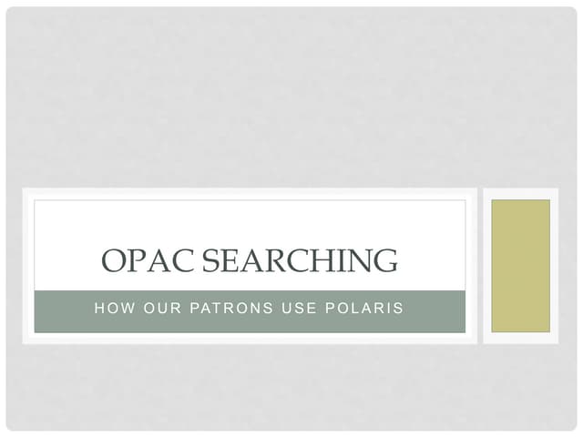 Searching the Library Catalog (Polaris PAC) at Wauconda Area Library