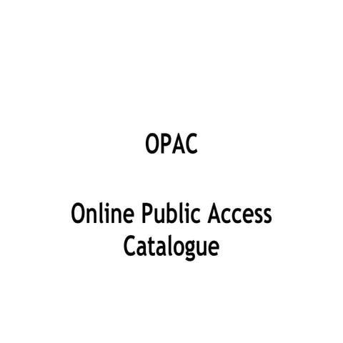 Opac tranining
