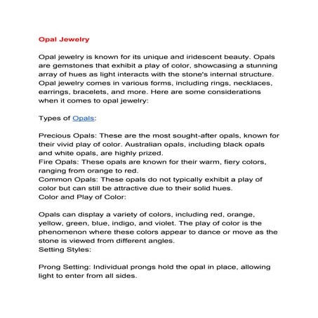 Characteristics and Properties of Aurora Opal | PDF