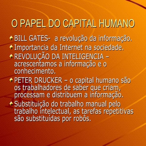 O papel do capital humano | PPT