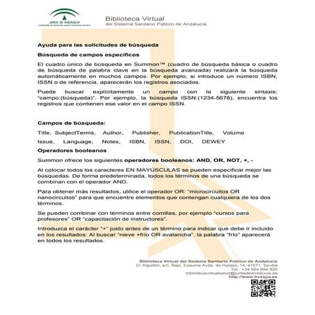 Guía de uso de las distintas opciones de búsqueda del buscador Gerión (BV-SSPA)
