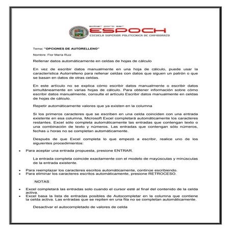 Opciones de autorelleno