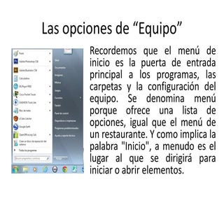 6º Módulo: Las opciones de "Equipo"