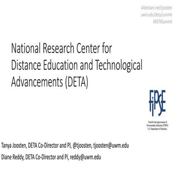 DETA Research Center Update