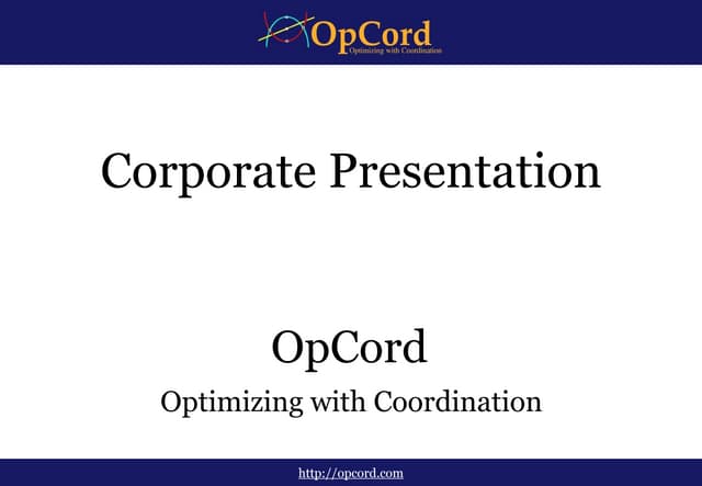 OpCord's  Corporate Presentation