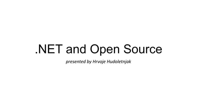 Open source and .net