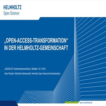 Open-Access-Transformation in der Helmholtz-Gemeinschaft 