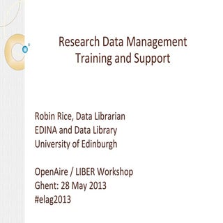 Research Data Management Training a...