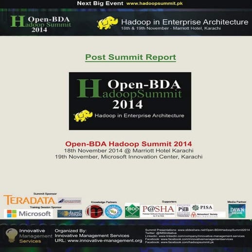 Open-BDA Hadoop Summt 2014 - Post Summit Report