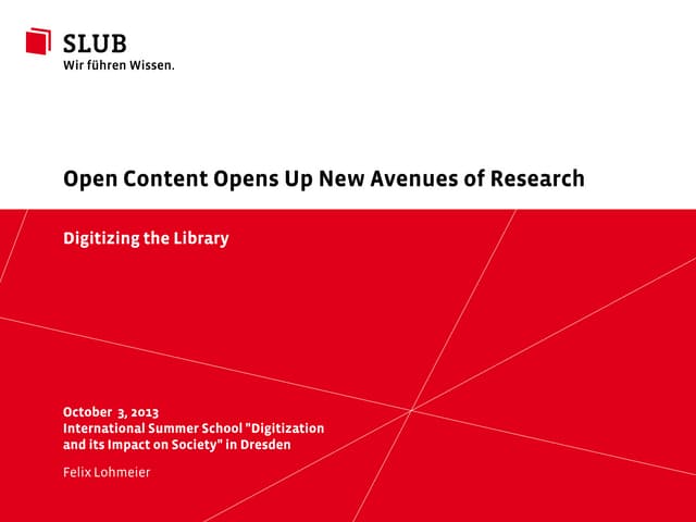 Open content opens up new avenues of research