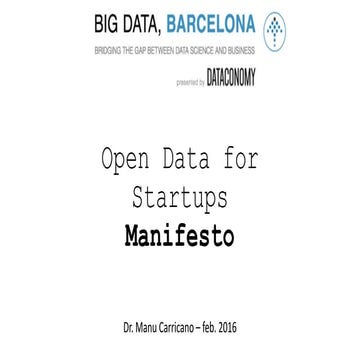 Open data for startups Manifesto 2016