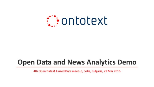 Open Data and News Analytics Demo