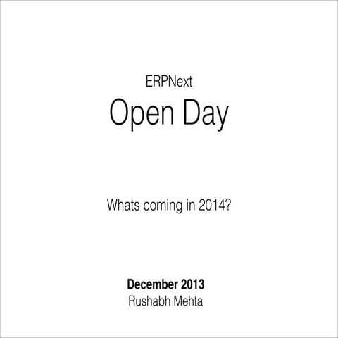 ERPNext Open Day - December 2013