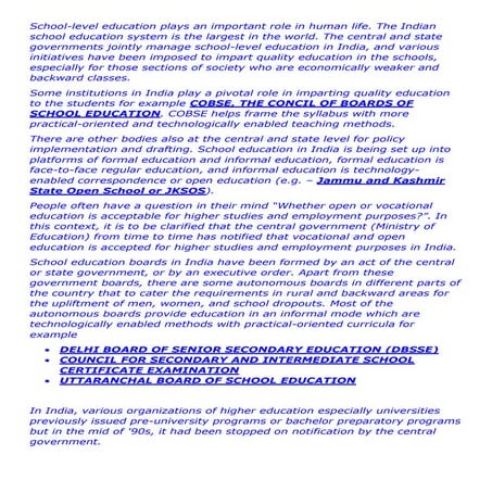 Open Schooling In India | COBSE, JKSOS, CSISCE, Delhi Board ...