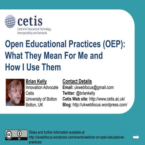 Open Educational Practices (OEP): What They Mean For Me and How I Use Them