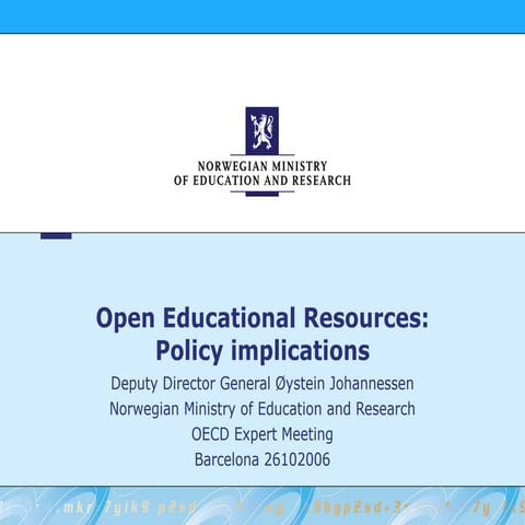 Open Educational Resources: Policy Implications