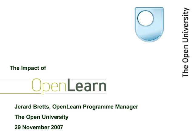 Open Learn And Its Impact 