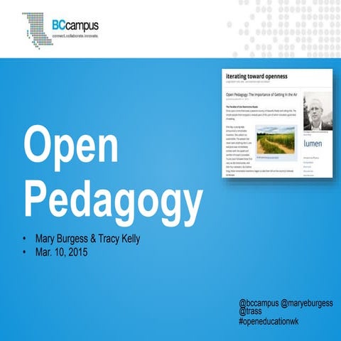 Open pedagogy-mar2015-burgess-kelly