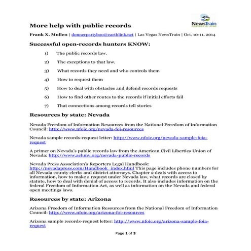 Open records resources - seven habits of highly effective open-records users ...
