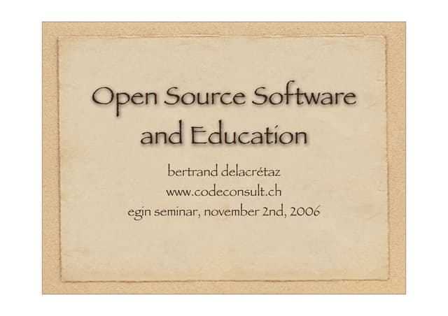 Open Source In Education