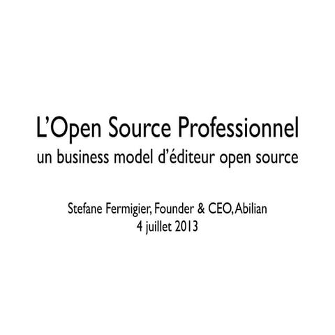 L'open source professionnel - un business model open source