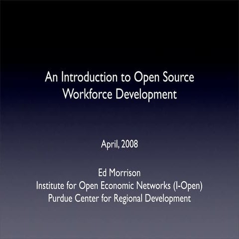 Open Source Workforce Development