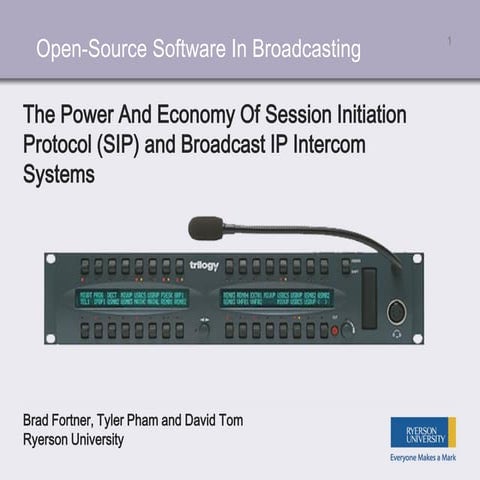 SMPTE Toronto Presentation - Open-Source Software In Broadcasting: The Power ...