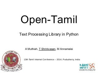 Open-Tamil Python Library for Tamil Text Processing