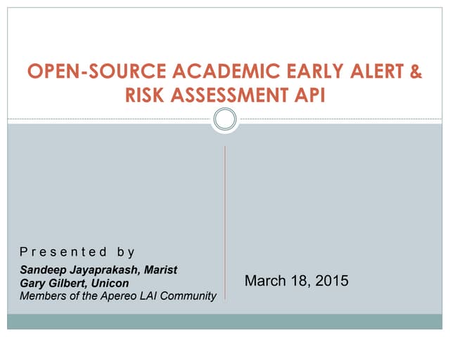 Open academic early alert & risk assessment ap presentation