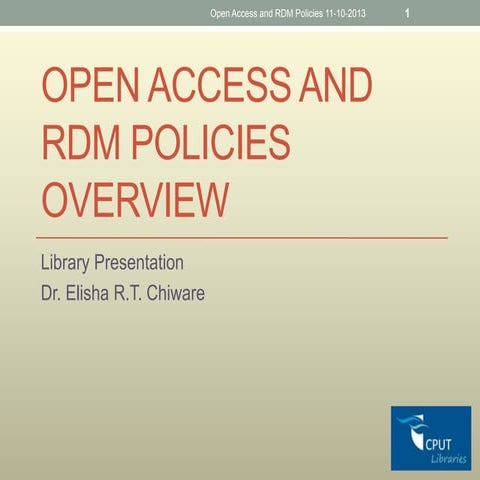 Open Access and RDM policies