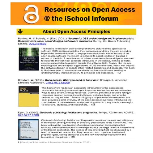 Open Access Bibliography 2012  