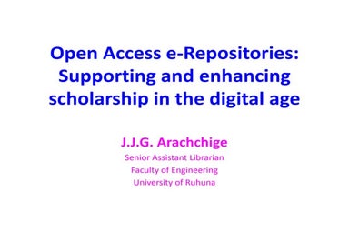 Open access e repositories kelaniya workshop final
