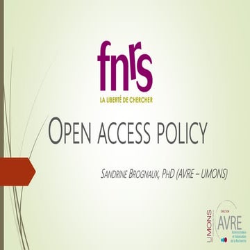 Open access requirements F.N.R.S.