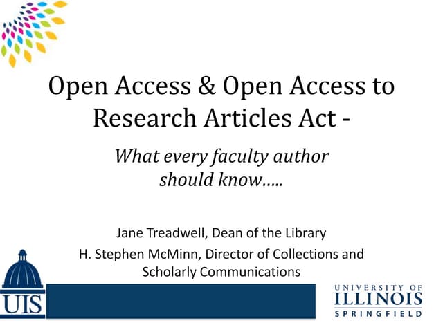 Open Access & Open Access to Research Articles Act