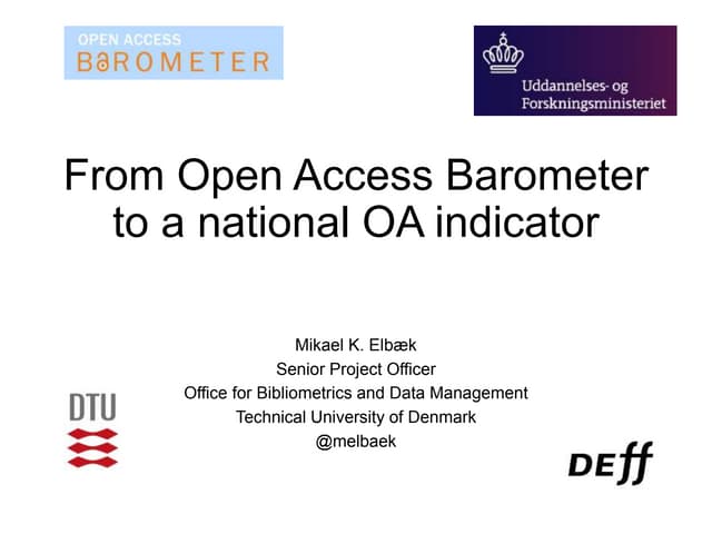 Open Access Barometer to Open Access Indicator: lessons learned from the jour...