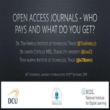 Open access journals   who pays and what do you get?