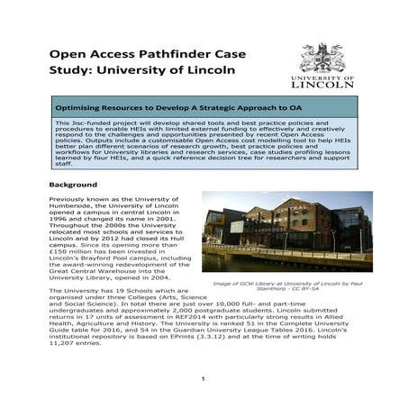 Open Access Pathfinder Case Study - Lincoln