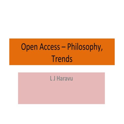 Open access – philosophy, trends