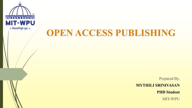 Open access publishing