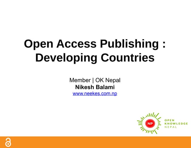 Open Access Publishing: Developing Countries