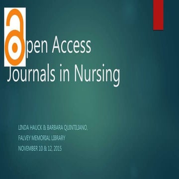 Open access publishing in nursing