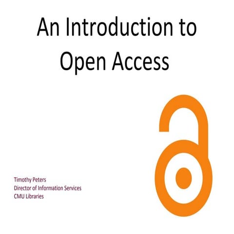 Open Access Webinar (October 30, 2015)