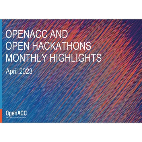 OpenACC and Hackathons Monthly Highlights: April  2023