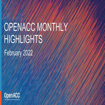 OpenACC Monthly Highlights: February 2022