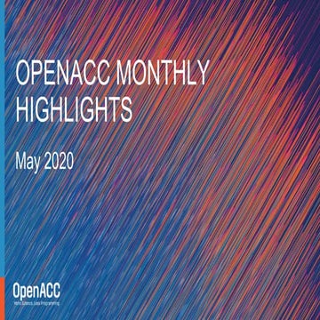 OpenACC Monthly Highlights: May 2020