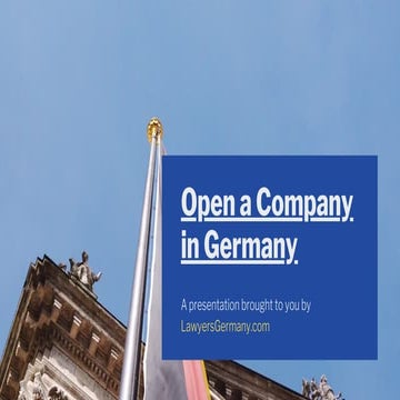 Open a Company in Germany