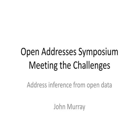 Open addresses symposium slides