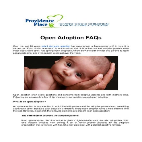 Open adoption faqs
